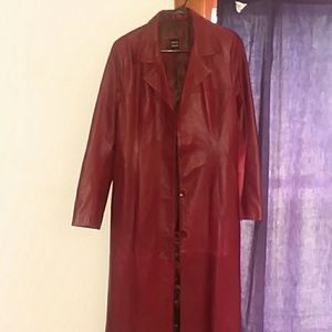 Red Knee Length Versace Blazer